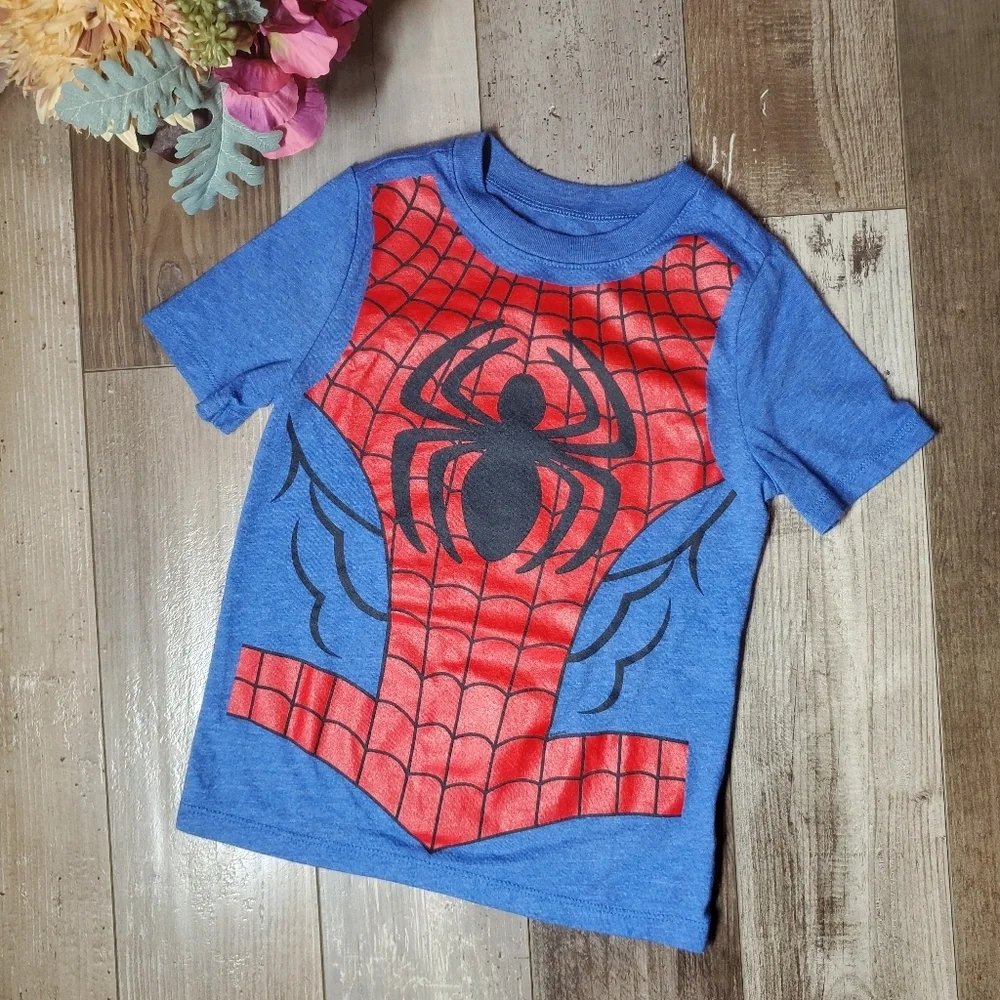 Old Navy Marvel Spider-man Blue and Red Costume T-Shirt Size 5T Toddler Boy NWOT